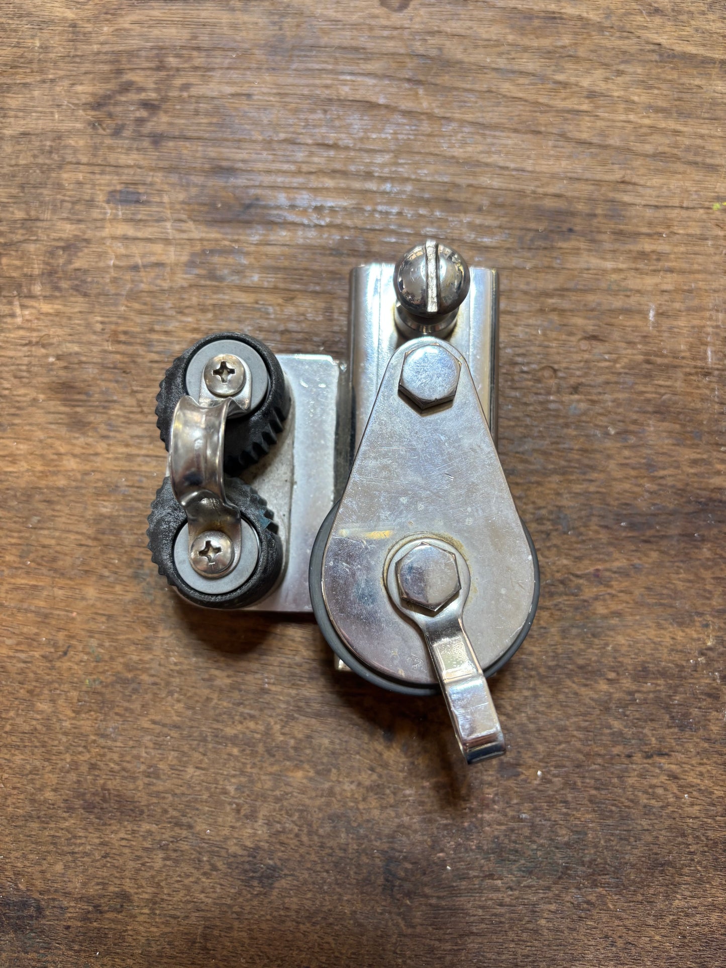 Stainless Steel Screw Top Track Car Single Block With Ronstan Cam Cleat - 1 1/4” Track