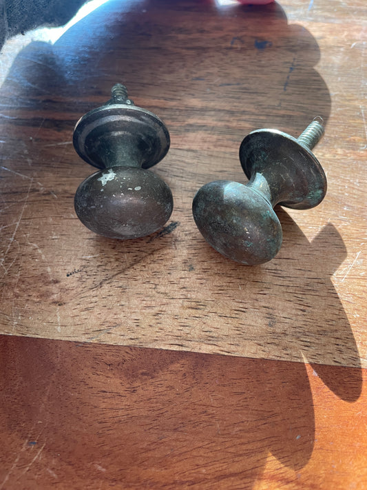 PAIR Solid Brass Cabinet Knobs