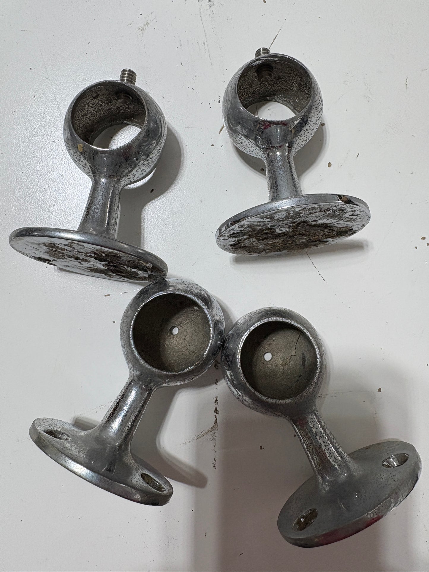 Chrome Handrail Bracket Lot of 4