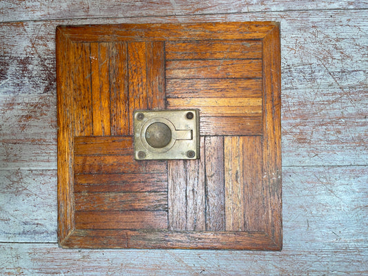 Teak parquet Floor Hatch -- 9" x 9" x 3/4" -- #205