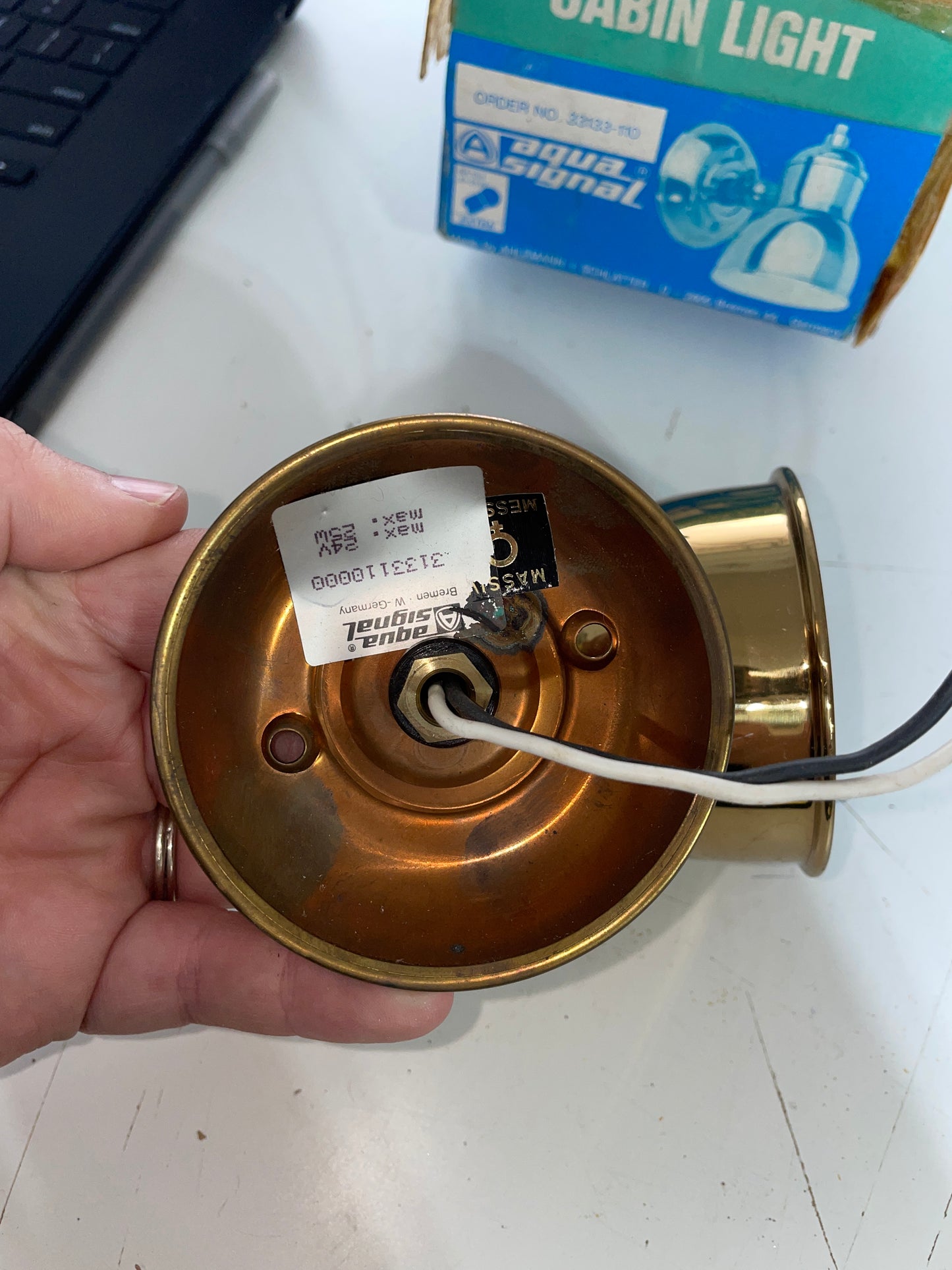 Aqua Signal Brass Cabin Light - NEW