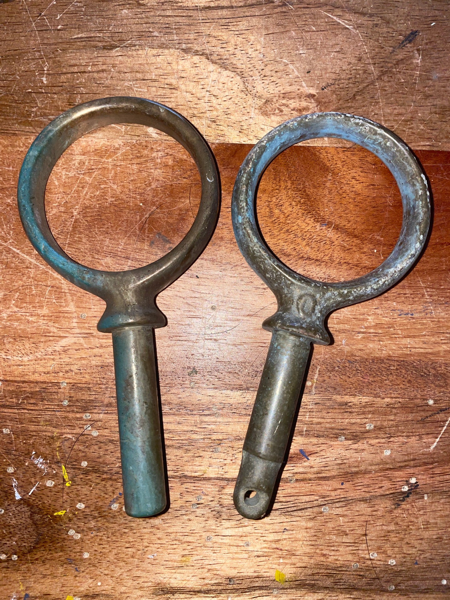 PAIR Bronze Oar Locks With Edge Socket Mounting