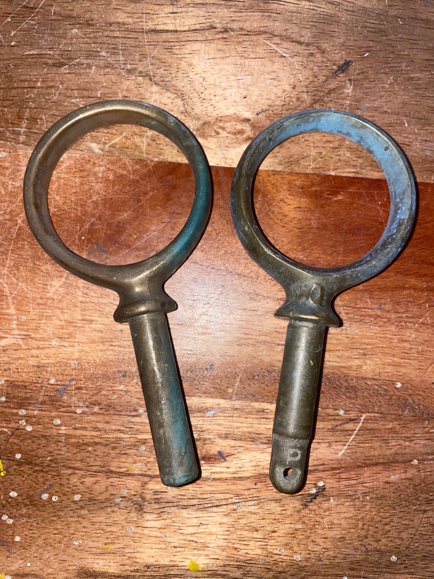 PAIR Bronze Oar Locks With Edge Socket Mounting