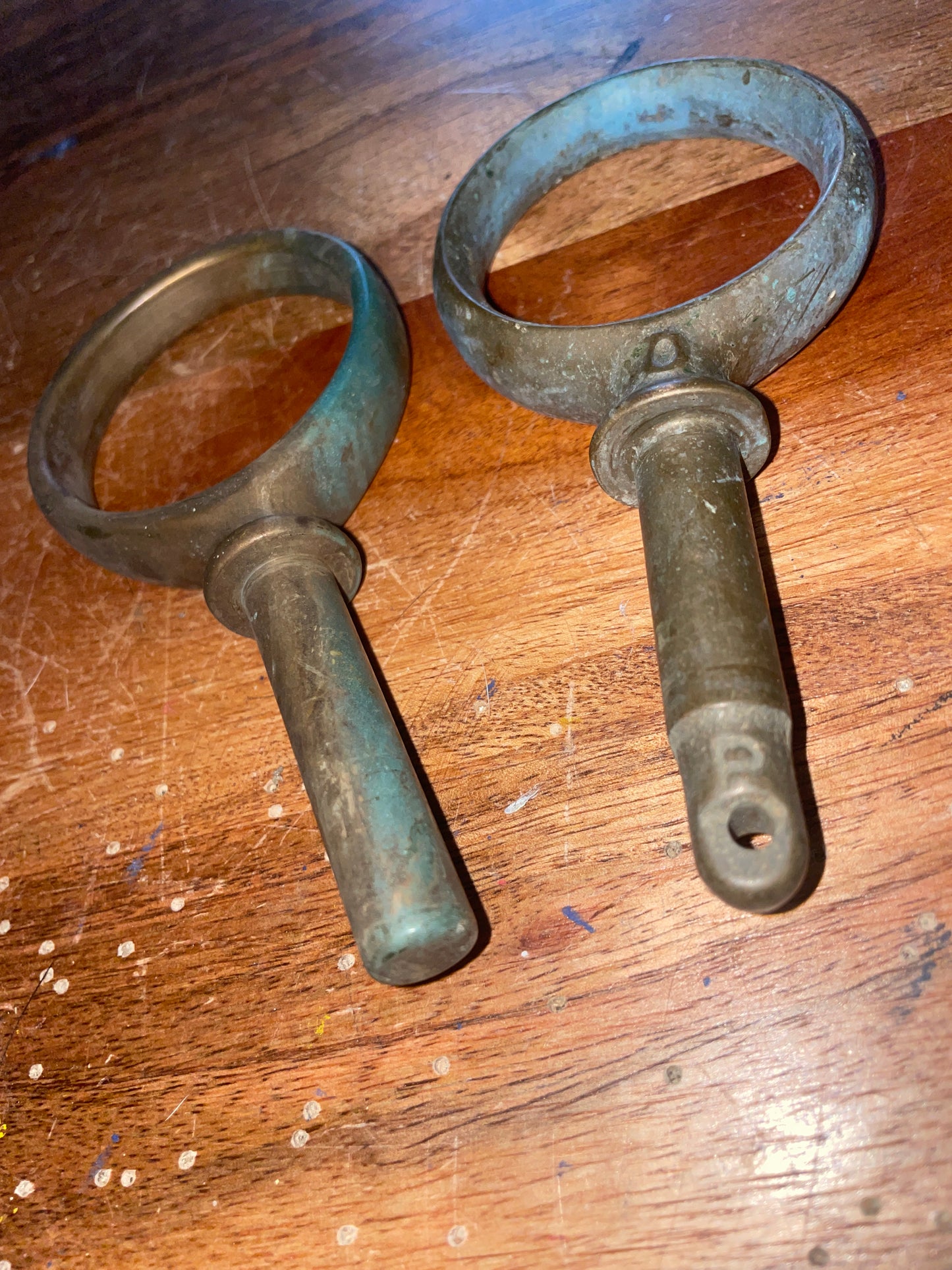 PAIR Bronze Oar Locks With Edge Socket Mounting