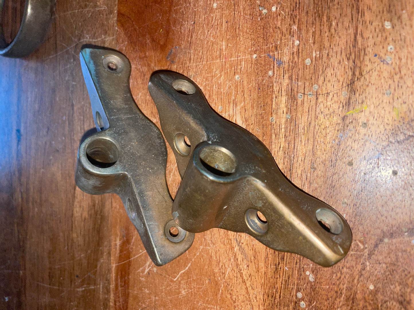 PAIR Bronze Oar Locks With Edge Socket Mounting