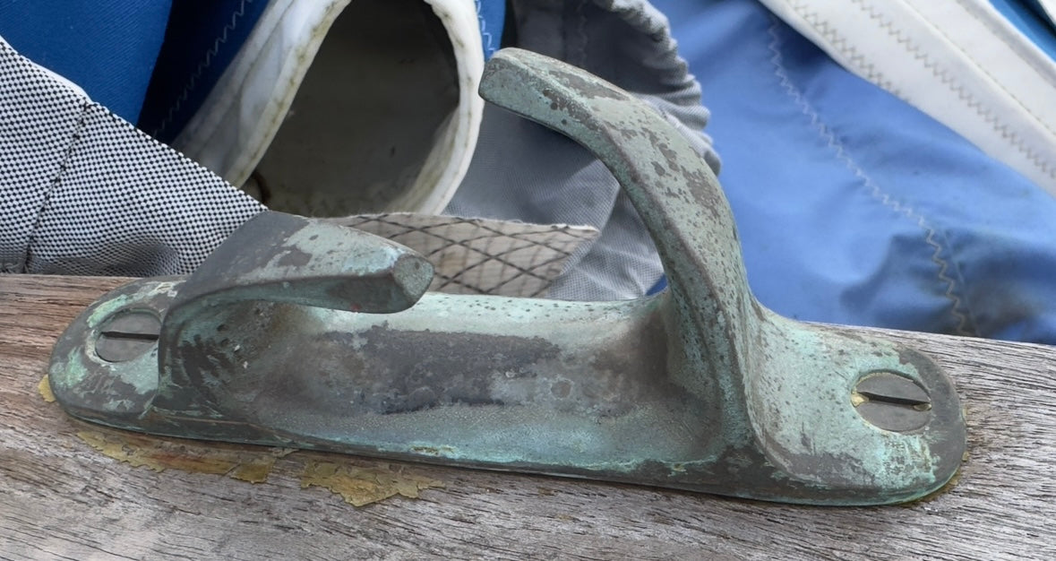 Vintage 5 1/2" Port Side Bronze Chock Cleat - Alden Priscilla 1971