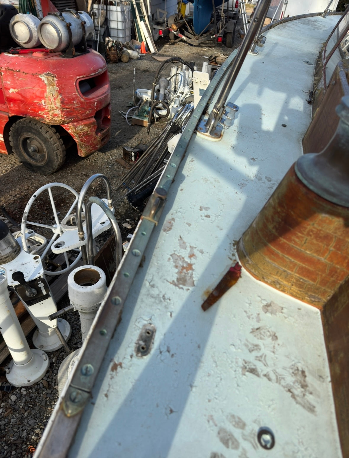 Merriman Bronze  1" Track Pair with Bronze Track Stops - Alden Priscilla 1971