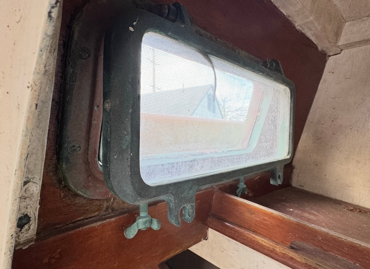 Vintage Bronze Opening Porthole - ID: 12 3/8" Long x 5 1/2" Wide - Alden Priscilla 1971