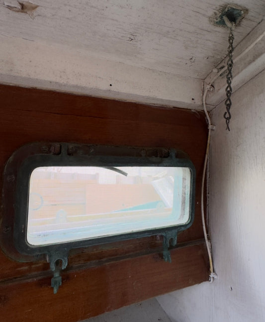 Vintage Bronze Opening Porthole - ID: 12 3/8" Long x 5 1/2" Wide - Alden Priscilla 1971