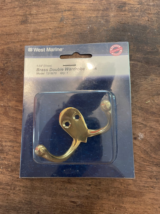 West Marine Brass Double Hook-NEW
