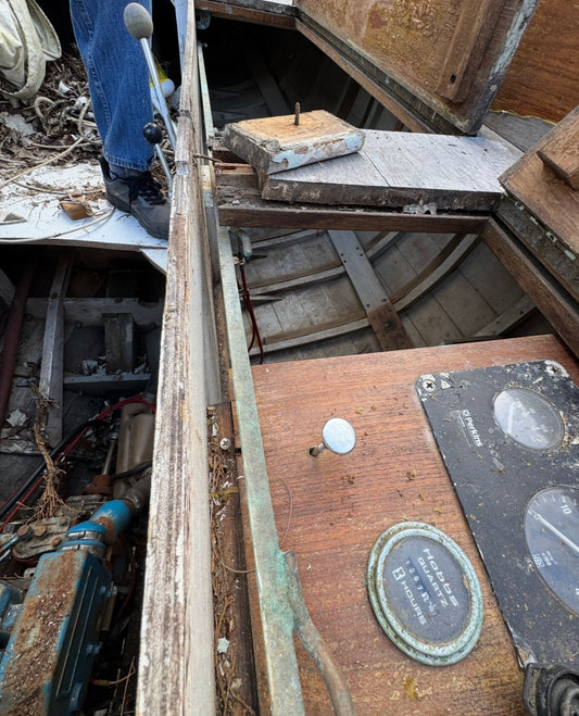 Vintage Bronze Lazarette Sliding Bar Locking System Starboard and Port - Alden Priscilla 1971