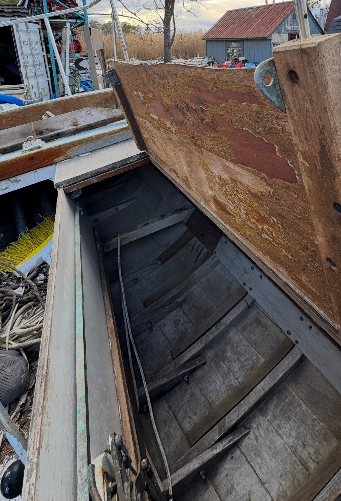 Vintage Bronze Lazarette Sliding Bar Locking System Starboard and Port - Alden Priscilla 1971