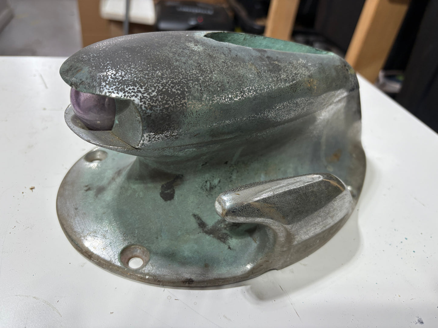 Vintage Chromed Bronze Chris Craft Bow Light/Cleat