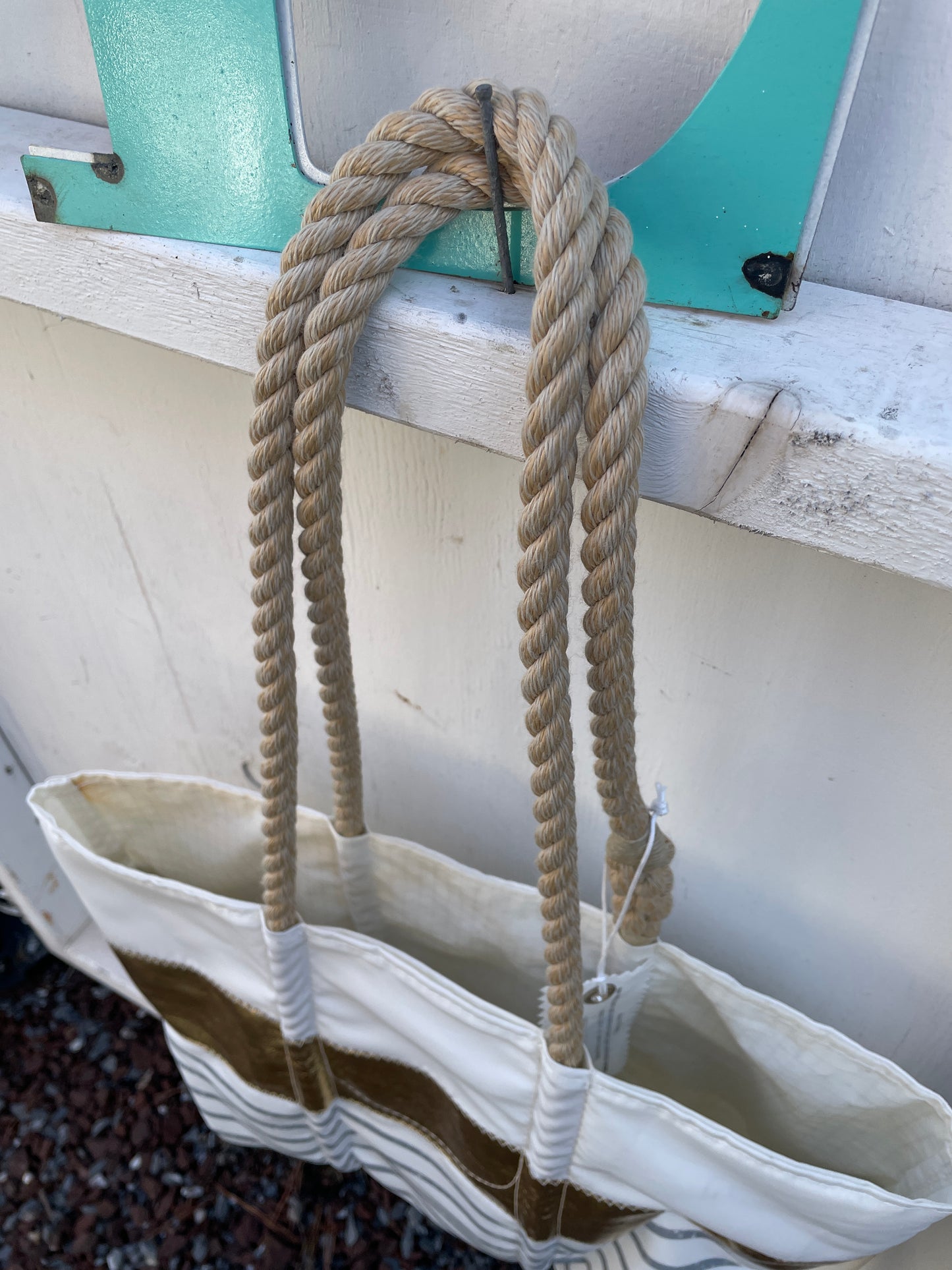 Sea Bags Maine Grey Mariner Stripe Tote
