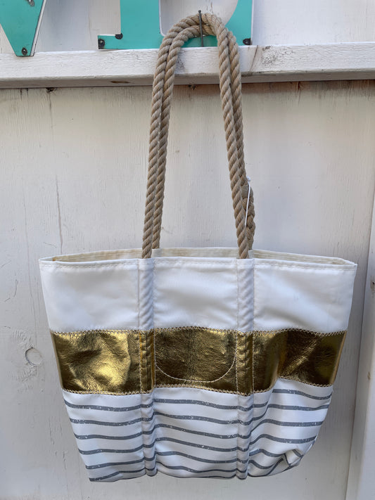 Sea Bags Maine Grey Mariner Stripe Tote