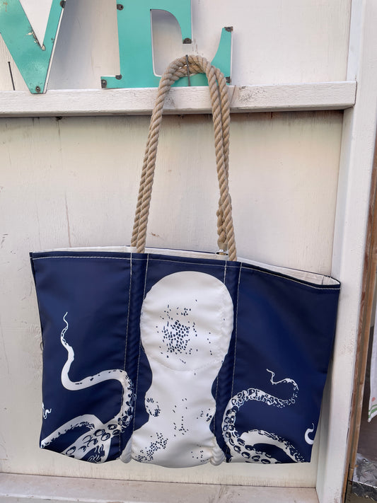 Sea Bags Maine Navy Octopus Large Tote