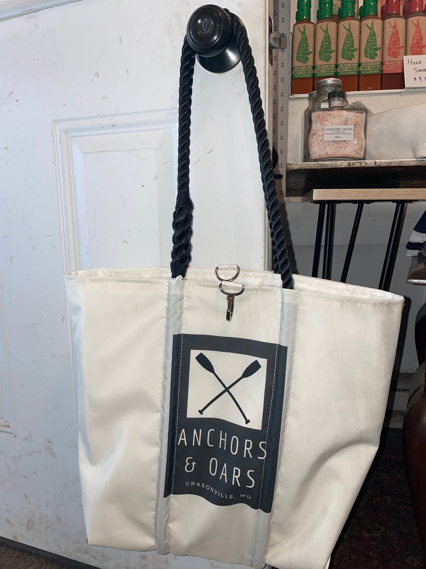 Anchors & Oars Medium Seabag Tote- Clasp Closure