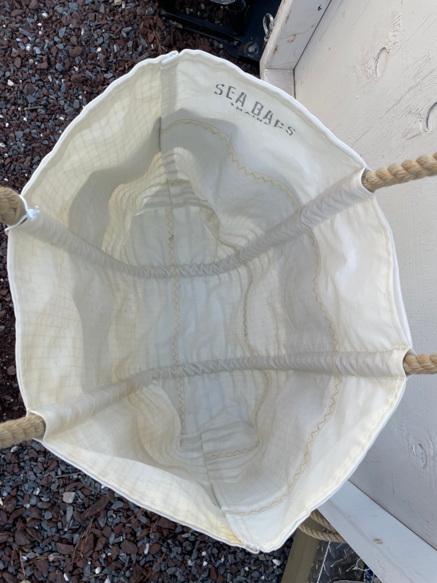 Sea Bags Maine Grey Mariner Stripe Tote