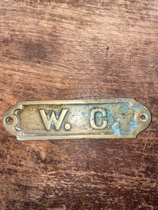 Brass W.C. Plaque