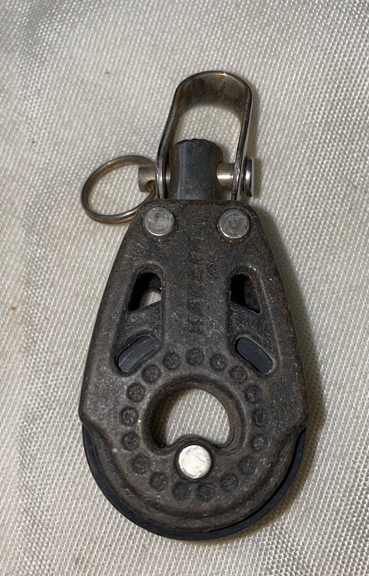 Small Black 29C Harken Swivel Single OR Double Block -1 1/8” Sheave (1/4” Line)