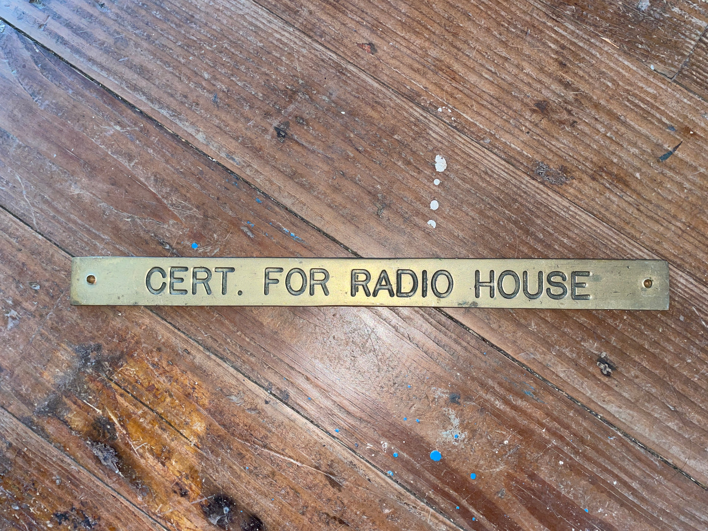 Brass Certified For Radio House Plaque