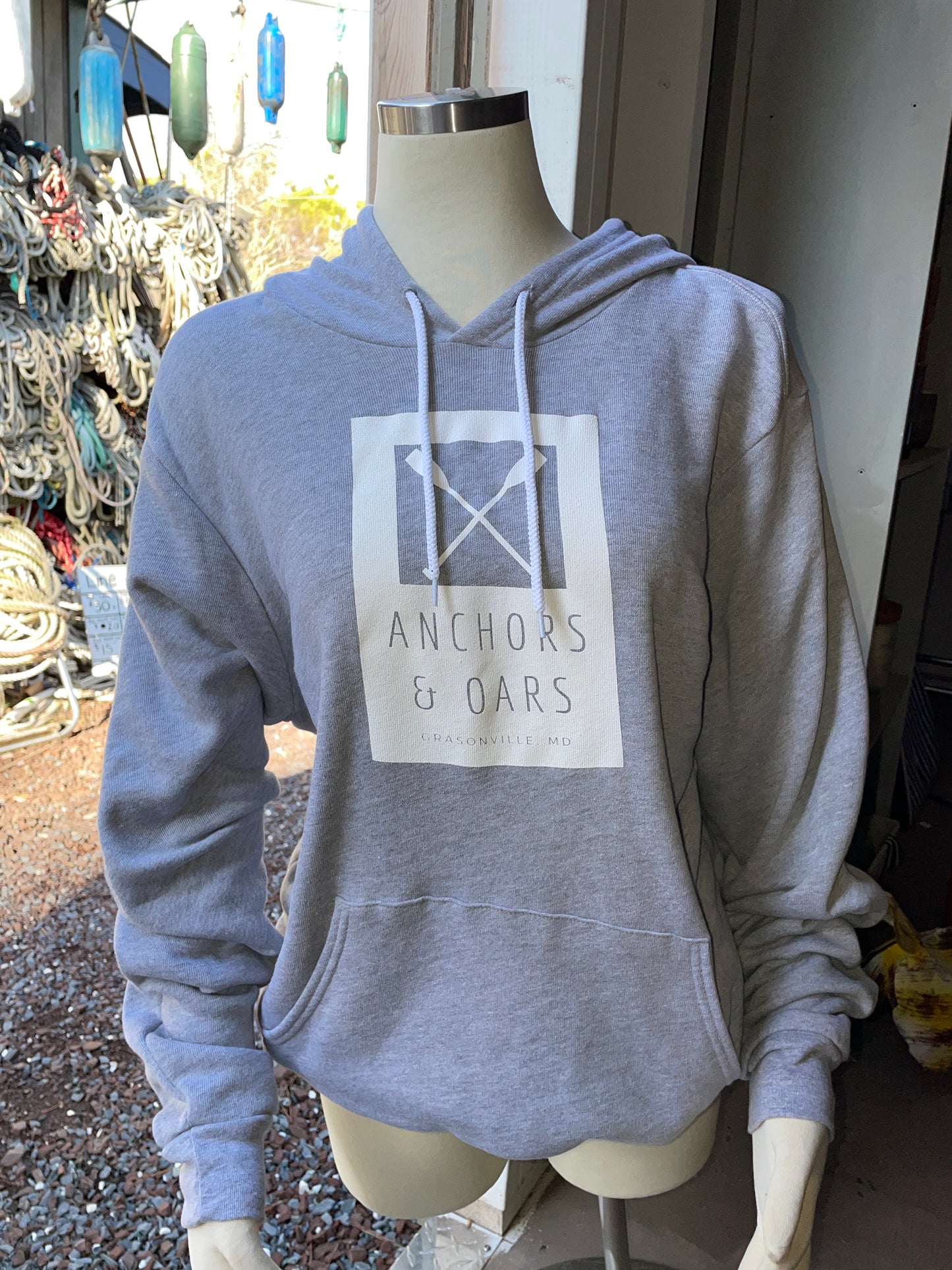 Anchors & Oars Gray Hoodie Sweatshirt