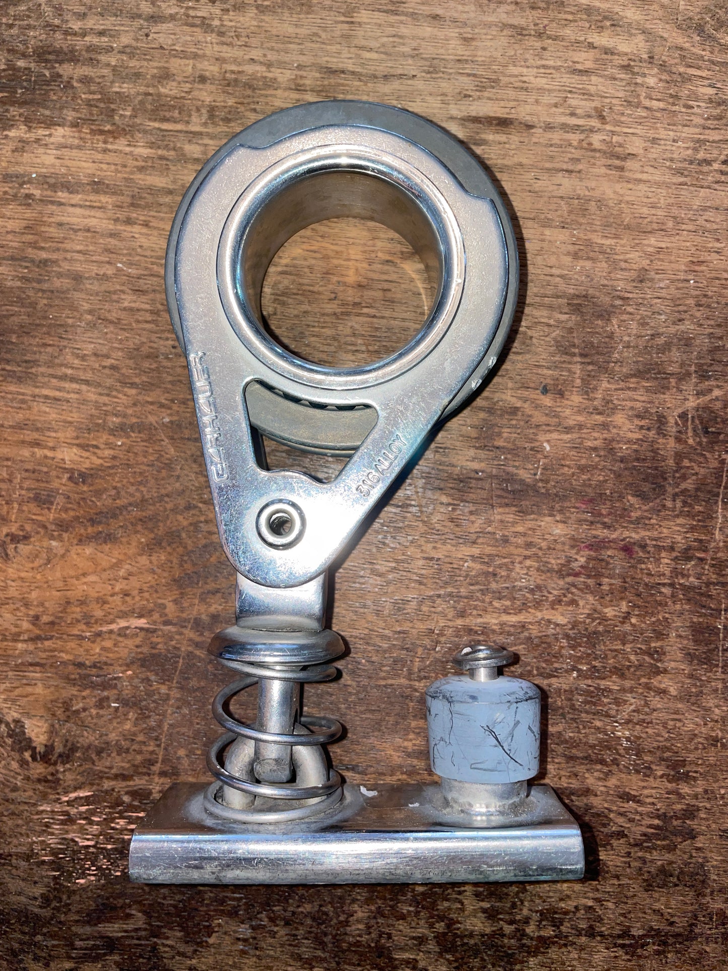 Garhauer 316 Alloy Spring Loaded Single Block With 1” Track Car - 2 5/8” Sheave -3/8” Line