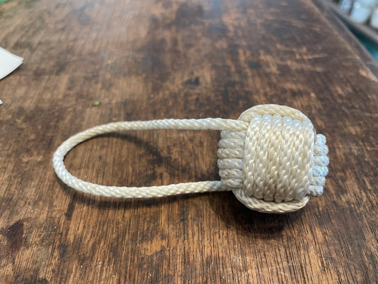 Monkeys Fist - Perfect size for Key Chain - White Rope